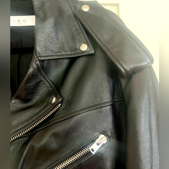 IRO Oversized Black Leather Moto Jacket - Picture 5 of 9